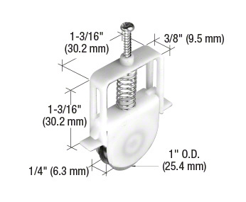 CRL 1" Steel Ball Bearing Sliding Screen Door Roller for Columbia Doors