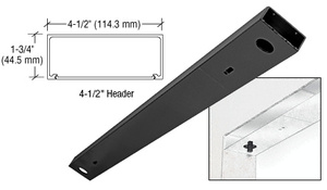 CRL Black Powder Coated 4-1/2" x 72" Double Door Header