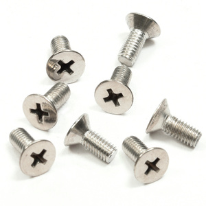 CRL Polished Nickel 5 x 12 mm Cover Plate Flat Head Phillips Screws