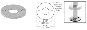 CRL Mill Finish Stainless Steel Base Flange for 1-1/2" Schedule 40 Pipe Railings - Concrete/Steel Mount