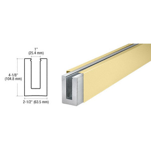 CRL B5S Square Satin Brass Custom Base Shoe Undrilled for 1/2" Glass