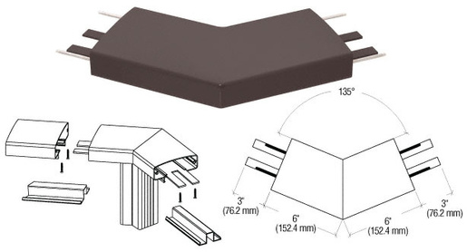 CRL Matte Bronze 400 Series Top Cap 135º Corner
