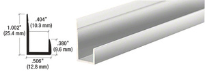 CRL Brite Anodized Standard Aluminum 3/8" J-Channel