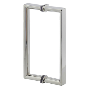 Polished Stainless Steel 8" Half Round Mitered Handles