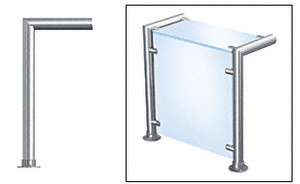 CRL Polished Stainless Contemporary 205 Series 1-1/2" Tubing Glass On Top and Front Only Sneeze Guard