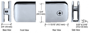 CRL Brushed Nickel Roman Series Fixed Panel U-Clamp