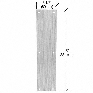 CRL Brushed Stainless Push Plate 3-1/2" x 15"