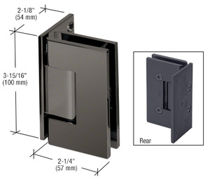 CRL Gun Metal Vienna 044 Series Wall Mount Offset Back Plate Hinge