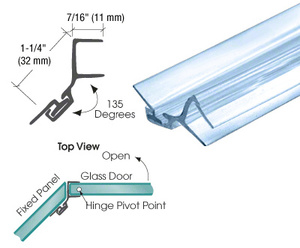 CRL 135 Degree Door Jamb Seal for 3/8" Glass