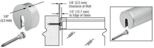 CRL Satin Anodized Stabilizing End Cap for 3" Cap Railing