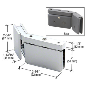 CRL Polished Chrome LH 135 Degree Prima Hinge with U-Clamp