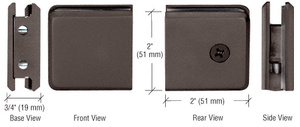 CRL Oil Rubbed Bronze Beveled Style Notch-in-Glass Fixed Panel U-Clamp