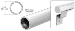 CRL Metallic Silver Quick Connect 1-1/2" Diameter Aluminum Hand Rail