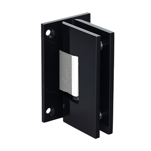 CRL Black with Chrome Accents Vienna 037 Series Wall Mount Full Back Plate Hinge