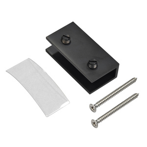 CRL Matte Black No-Drill Fixed Panel Glass Clamp