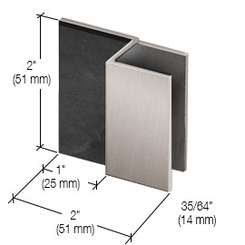 CRL Brushed Nickel Square Door Stop for 1/2" Glass