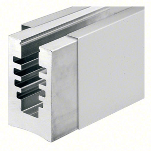 CRL B5A Series Brushed Stainless Custom Size Base Shoe with Cladding Drilled for 1/2" Glass