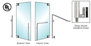 CRL-Blumcraft® Brushed Stainless Left Hand Reverse Glass Mount Keyed Access 'KS' Exterior Bottom Securing Deadbolt Handle