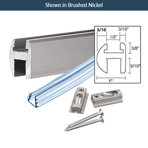 Polished Nickel 95" Complete Header Kit Solid Brass Euro-Header Shower Door System