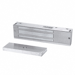 CRL SDC® EMLock® Single Electromagnetic Lock with 1650 Pounds of Holding Force Aluminum Finish