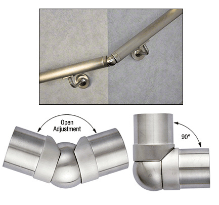 CRL Brushed Stainless Adjustable Corner for 2