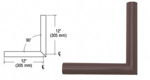 CRL Matte Bronze Quick Connect 90º Corner for 1-1/2" Diameter Tubing