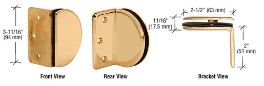 CRL Polished Brass Classique Series Wall Mount Bracket