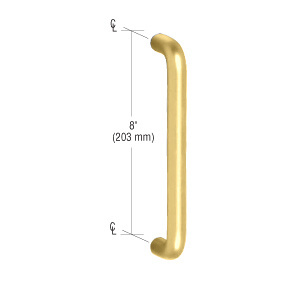 CRL 3/4" Polished Brass Diameter Solid Pull Handle - 8" (203 mm)