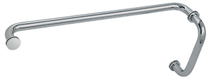 CRL Polished Nickel 8" Pull Handle and 24" Towel Bar BM Series Combination With Metal Washers
