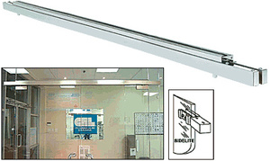 CRL Polished Stainless Double Narrow Floating Header with Surface Mounted Top Pivots - Custom Length