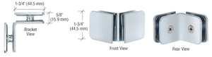 CRL Brushed Stainless Steel 90 Degree Traditional Style Glass-to-Glass Clamp