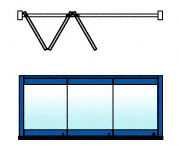 CRL Custom Color 3-Panel Overhead Track Full Leaf Bi-Fold Door Configuration