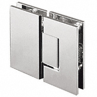 CRL Polished Chrome International Series 180° Glass-to-Glass Square Corner Hinge