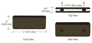 CRL Oil Rubbed Bronze Beveled 180º Glass-to-Glass Clamp