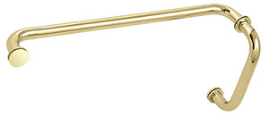 CRL Unlacquered Brass 8" Pull Handle and 18" Towel Bar BM Series Combination With Metal Washers