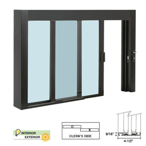 CRL Standard Size Self-Closing Deluxe Service Window Glazed with Half-Track