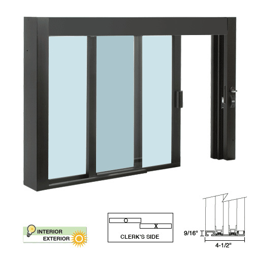 CRL Standard Size Self-Closing Deluxe Service Window Glazed with Half-Track