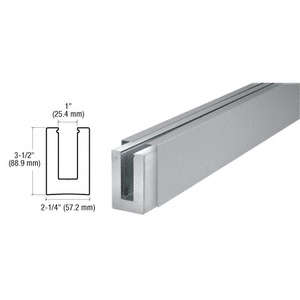 CRL Brushed Stainless Custom B5L Series Low Profile Square Base Shoe Undrilled for 1/2" to 5/8" Glass