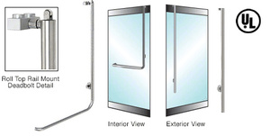 CRL-Blumcraft® Brushed Stainless Right Hand Reverse Rail Mount Cylinder/Thumbturn "LS" Roll Top Deadbolt Handle