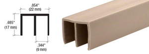 CRL Tan Upper Plastic Track for 1/4" Sliding Panels