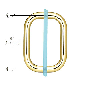 CRL Polished Brass 6" Back-to-Back Solid Brass 3/4" Diameter Pull Handles Without Metal Washers