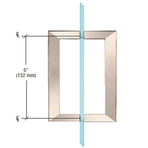 CRL Polished Nickel 6" x 6" SQ Series Square Tubing Back-to-Back Pull Handle