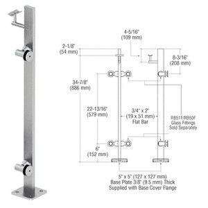 CRL Brushed Stainless 36" P3 Series Right Hand End Post Railing Kit