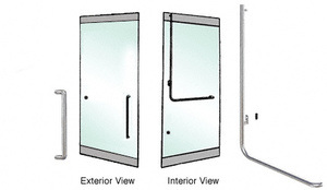 CRL-Blumcraft® Polished Stainless Left Hand Double Acting Rail Mount 'Y' Exterior Dummy Handle