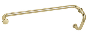 CRL Satin Brass 6" Pull Handle and 24" Towel Bar BM Series Combination With Metal Washers