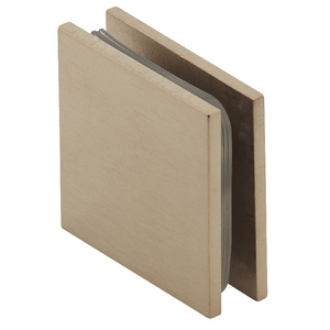 Satin Brass 2" x 2" (51 x 51 mm) Wall Mount Designer Series Glass Clip