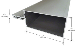 CRL-U.S. Aluminum 5" Triple Glaze Non-Thermally Broken Mullion, Clear Anodized Class 1 - 24'-2"