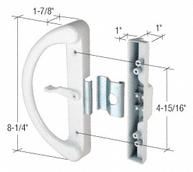 CRL White Clamp-Style Surface Mount Handle with 4-15/16" Screw Holes
