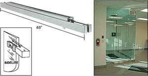 CRL Brushed Stainless Single Narrow Floating Header with Surface Mounted Top Pivots - for 36" Wide Opening