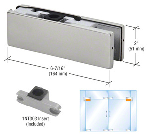 DORMAKABA® Brushed Stainless Top Door Patch Fitting with Pivot Insert For 3/4" Glass